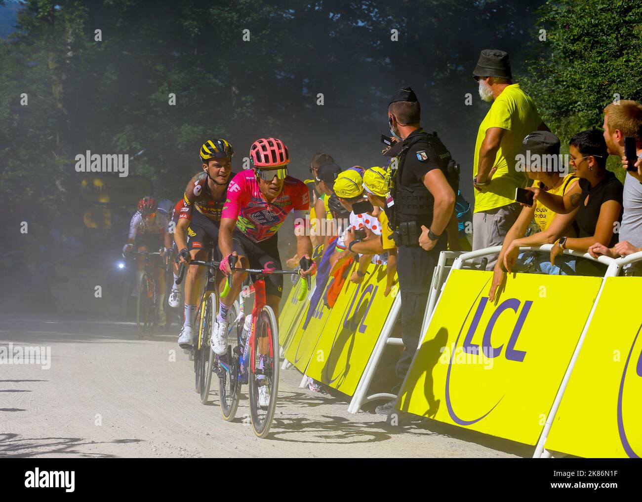 Rigoberto URÃN and Sepp Kuss during Tour De France, Stage 7, France, 8th July 2022, Credit:Chris Wallis/Goding Images/PA Images Stock Photo