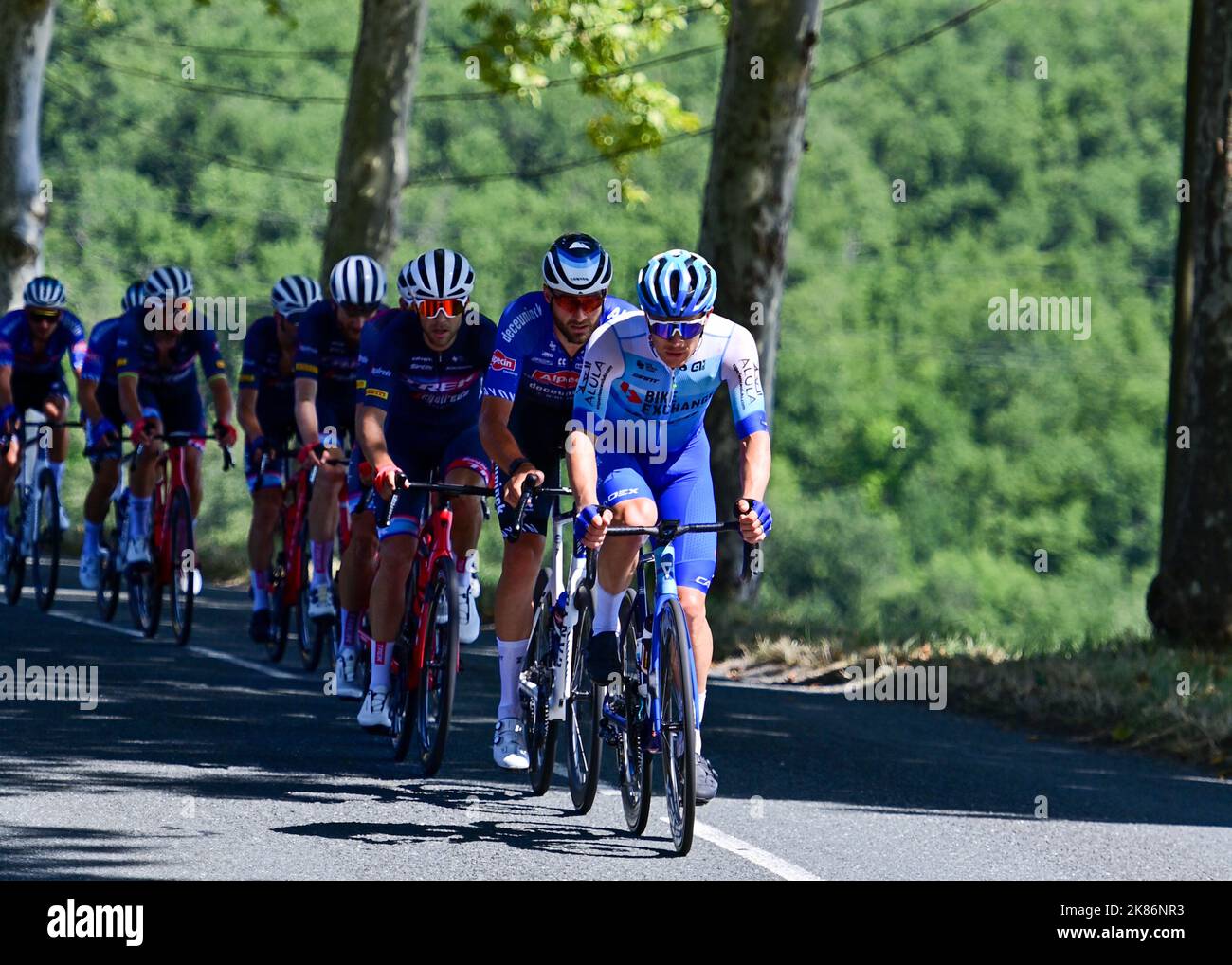 Team BikeExchange Jayco leading the peloton during Tour De France, Stage 15, France, 17th July