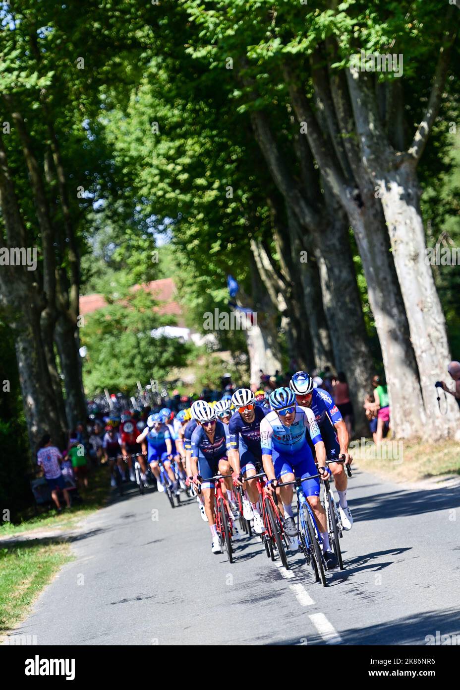 Team BikeExchange Jayco leading the peloton during Tour De France