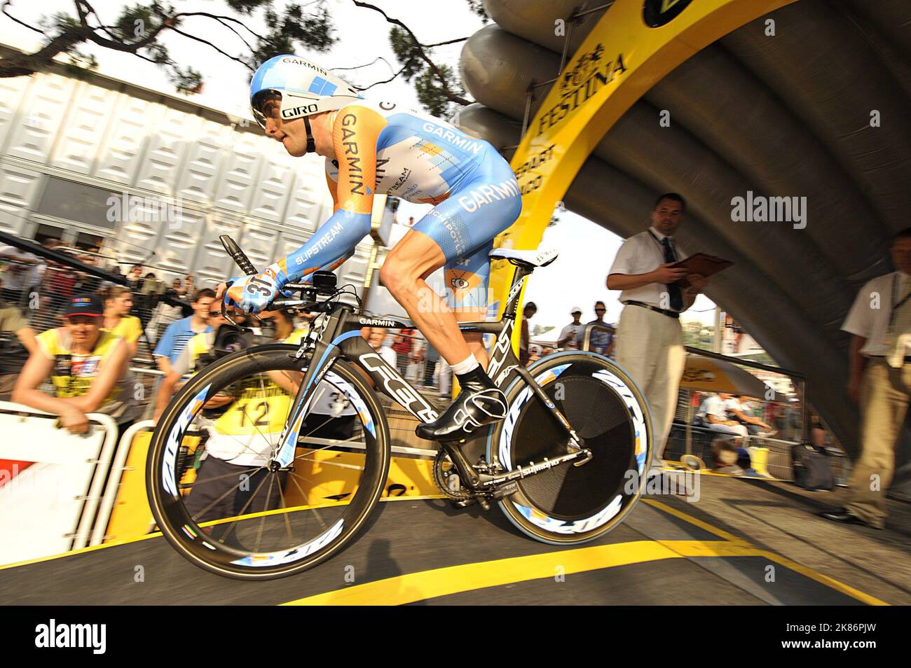 Garmin Slipstream's Christian Vande Velde starting his individual time