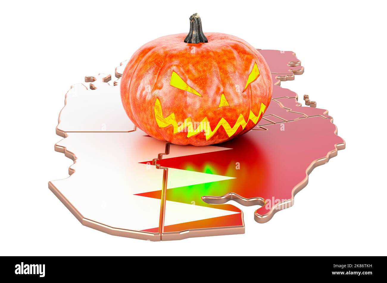 Halloween in Qatar concept, 3D rendering isolated on white background