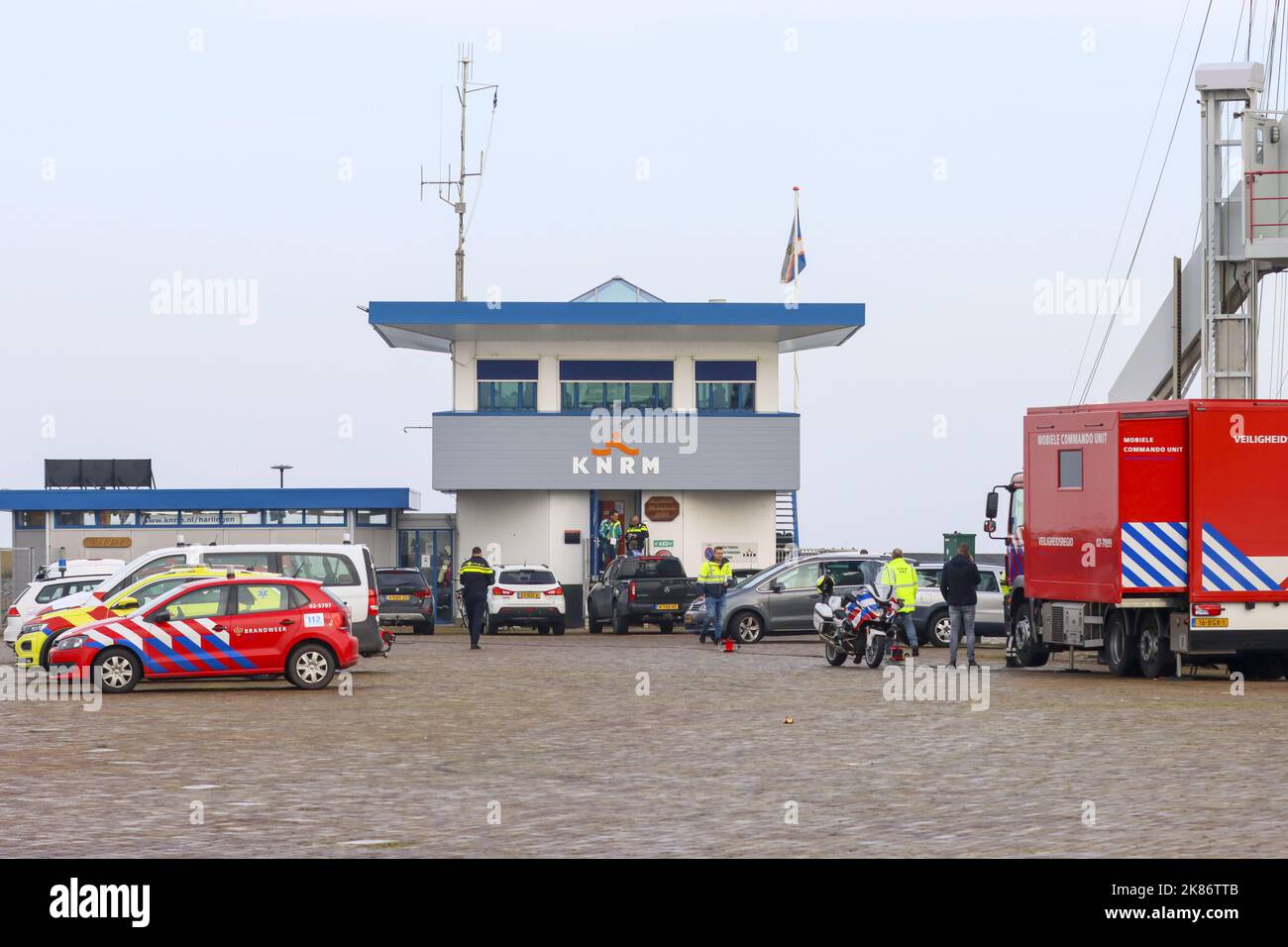 Terschelling, Netherlands. 21st Oct, 2022. 20221021 102331 HARLINGEN Emergency services in