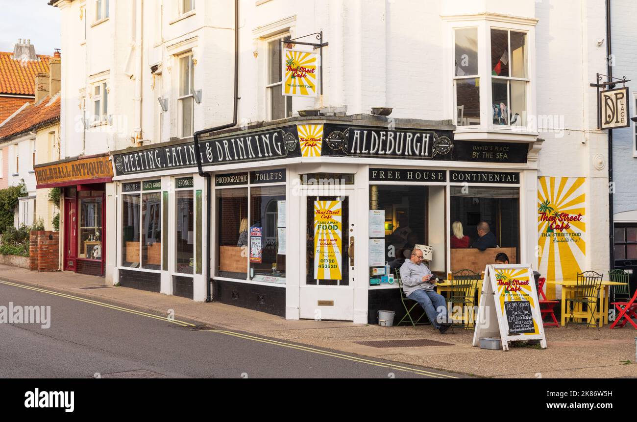 The Meeting Eating and Drinking bar in Aldeburgh High Street. Suffolk. UK Stock Photo