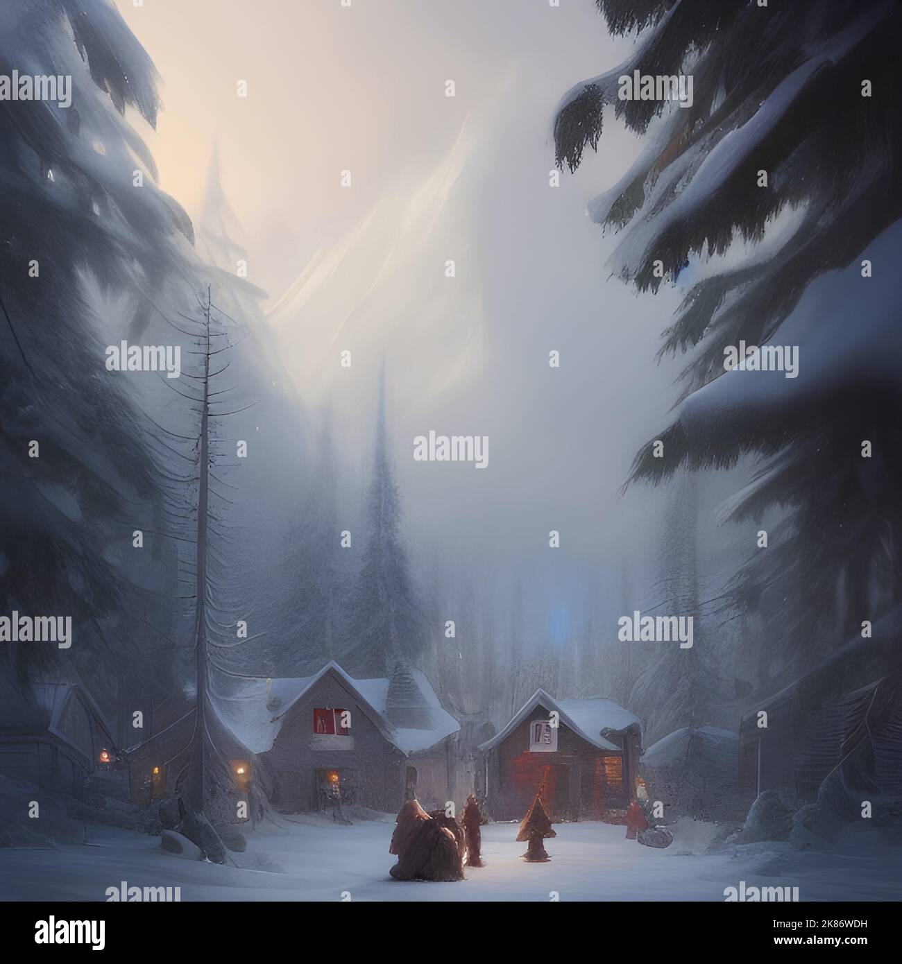 A Christmas scene illustration Stock Photo - Alamy
