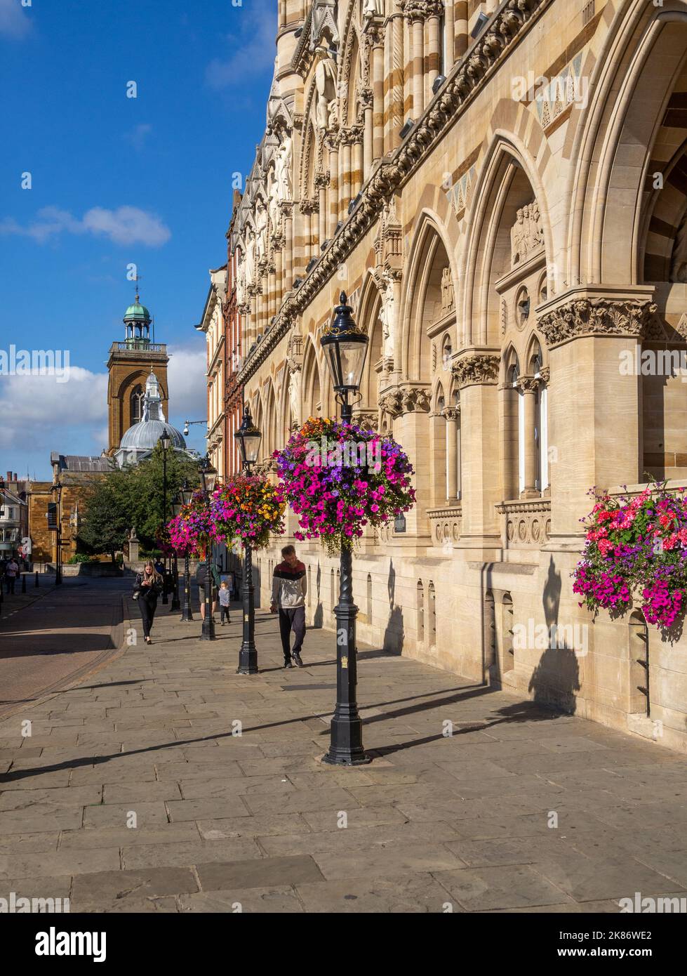 Exterior of Northampton Guildhall built 1861-64 by Edward Godwin in the neo-gothic style; now houses Northampton Borough Council. Stock Photo