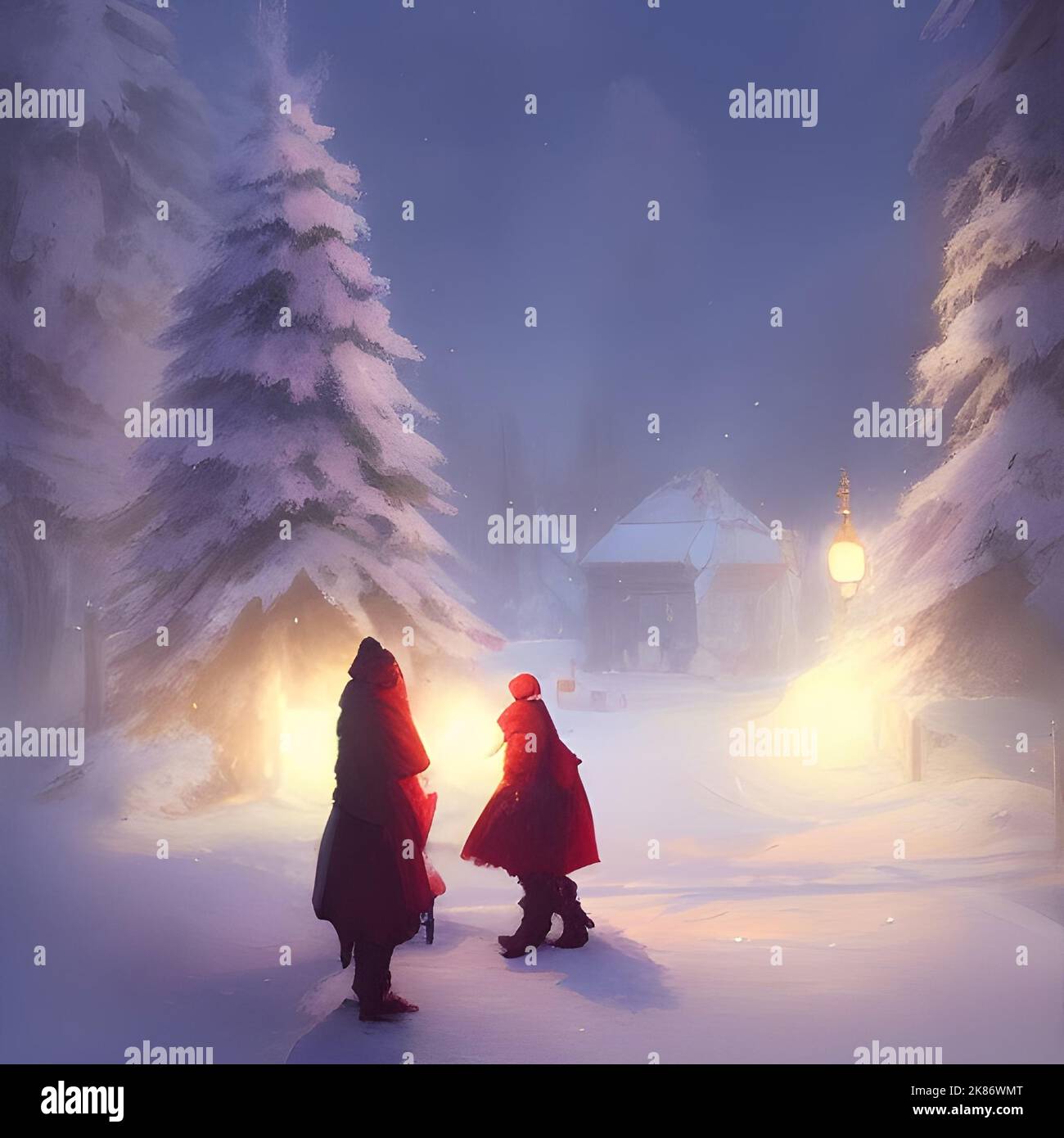 A Christmas scene illustration Stock Photo - Alamy
