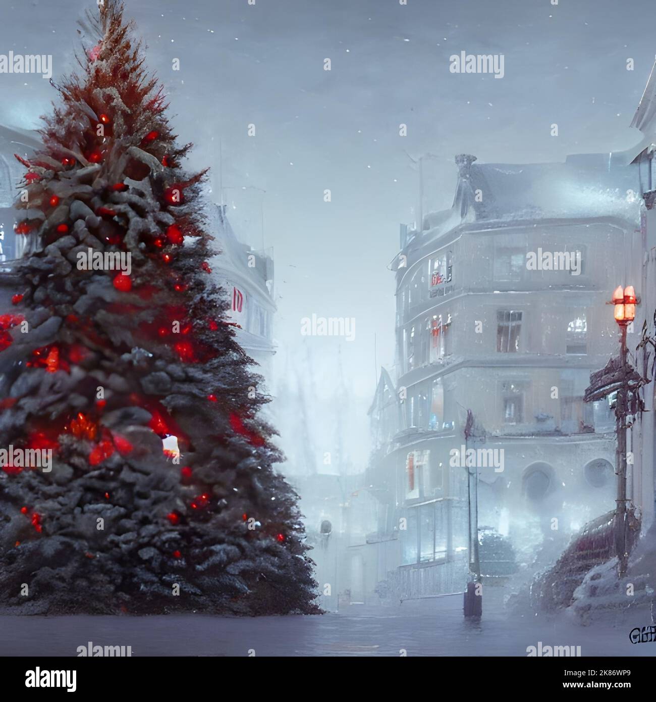A Christmas scene illustration Stock Photo - Alamy