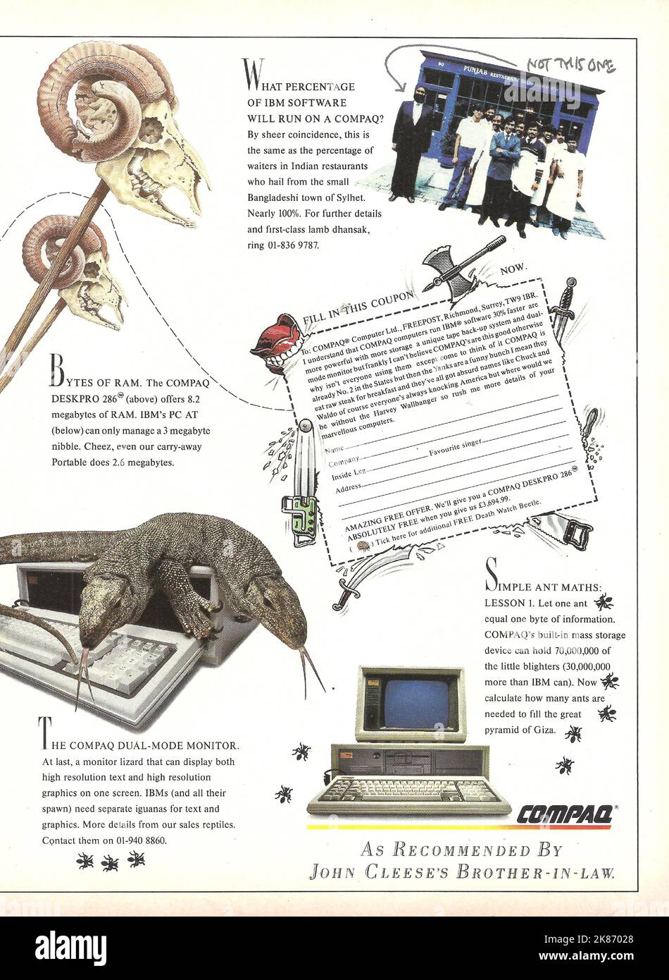 Compaq computer magazine advertisement Compaq PC advert Stock Photo