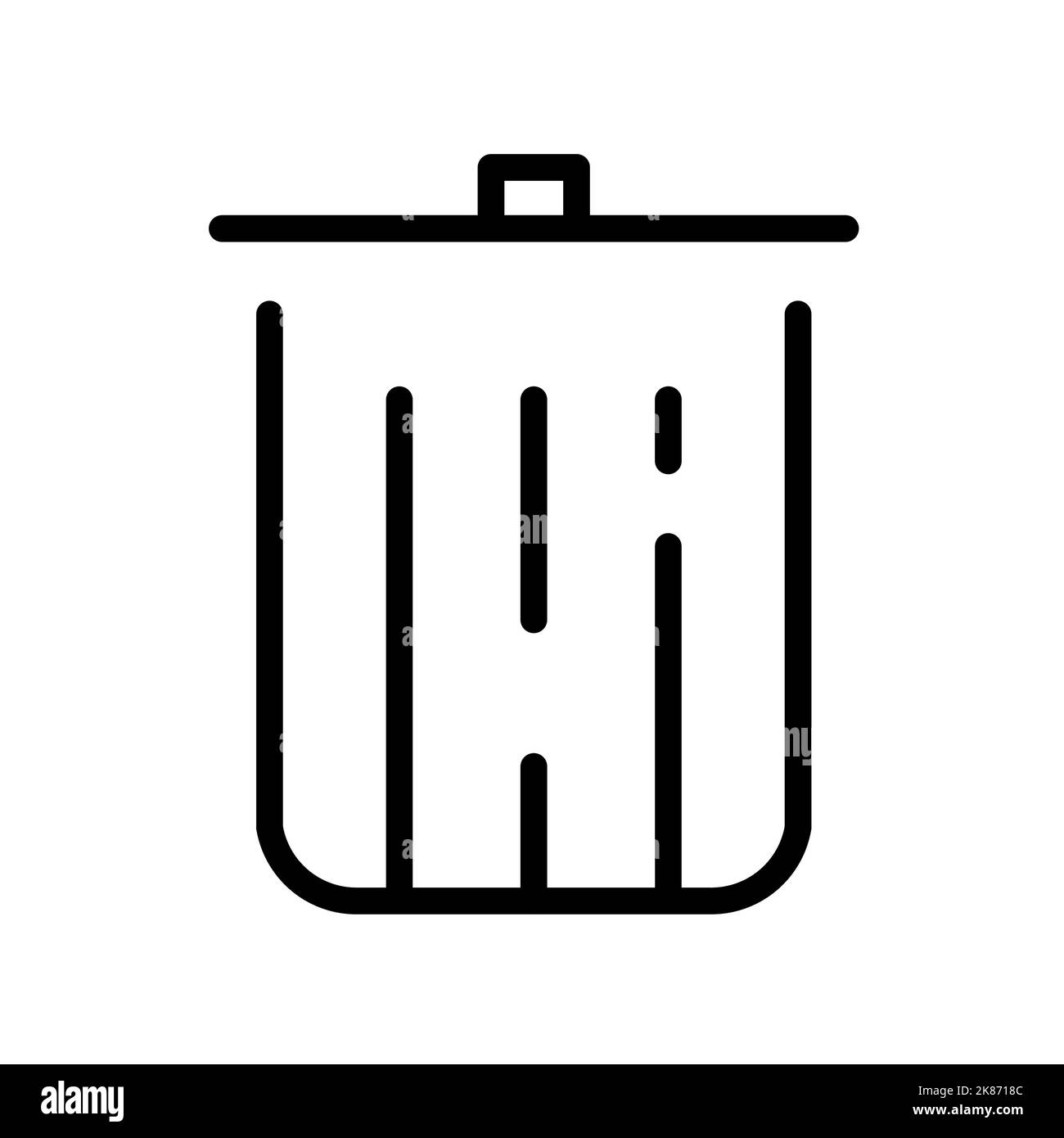 A simple black trash can icon formed with lines on white background Stock Vector Image & Art Alamy