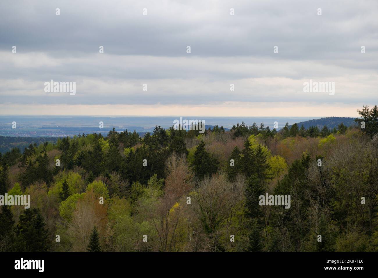 Landscape photos clouds and blue sky in the Bavarian Forest with ...