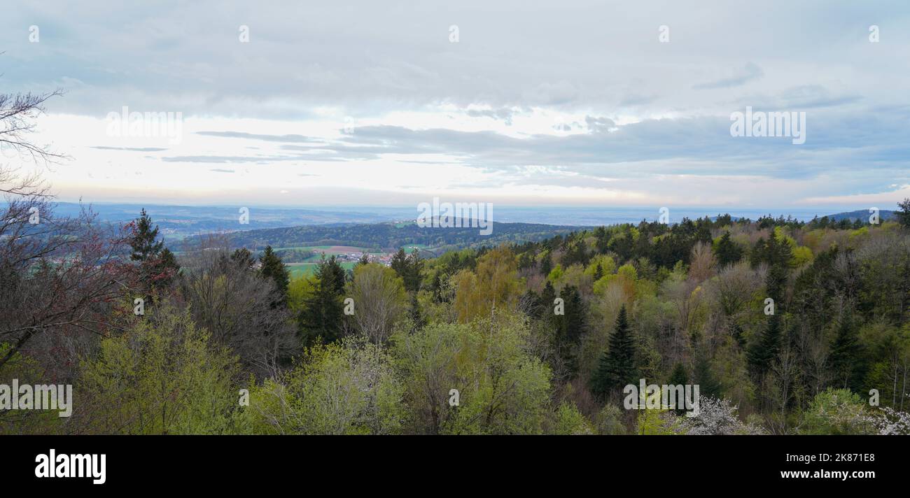 Landscape photos clouds and blue sky in the Bavarian Forest with ...