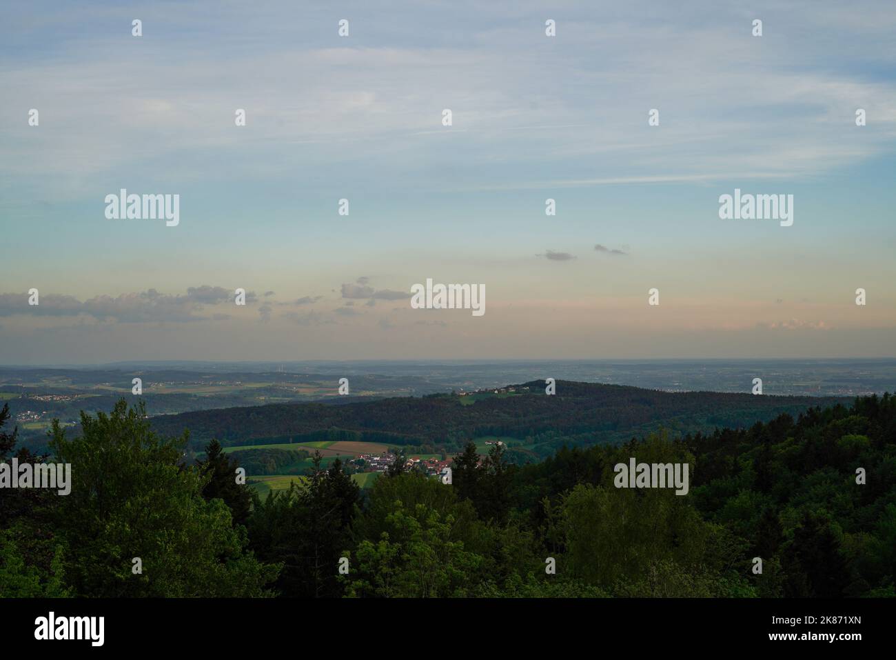 Landscape photos clouds and blue sky in the Bavarian Forest with ...