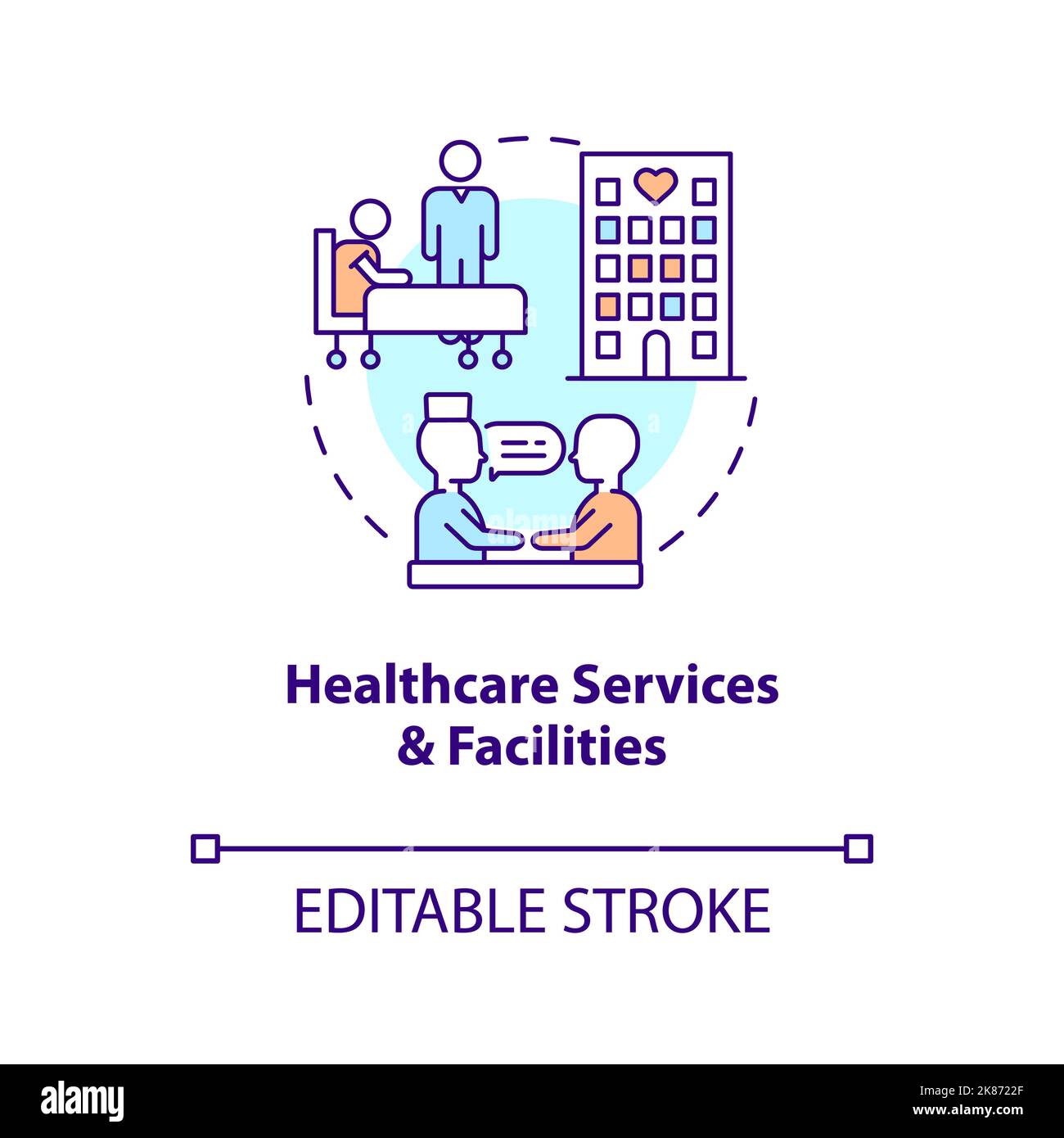 Healthcare services and facilities concept icon Stock Vector Image