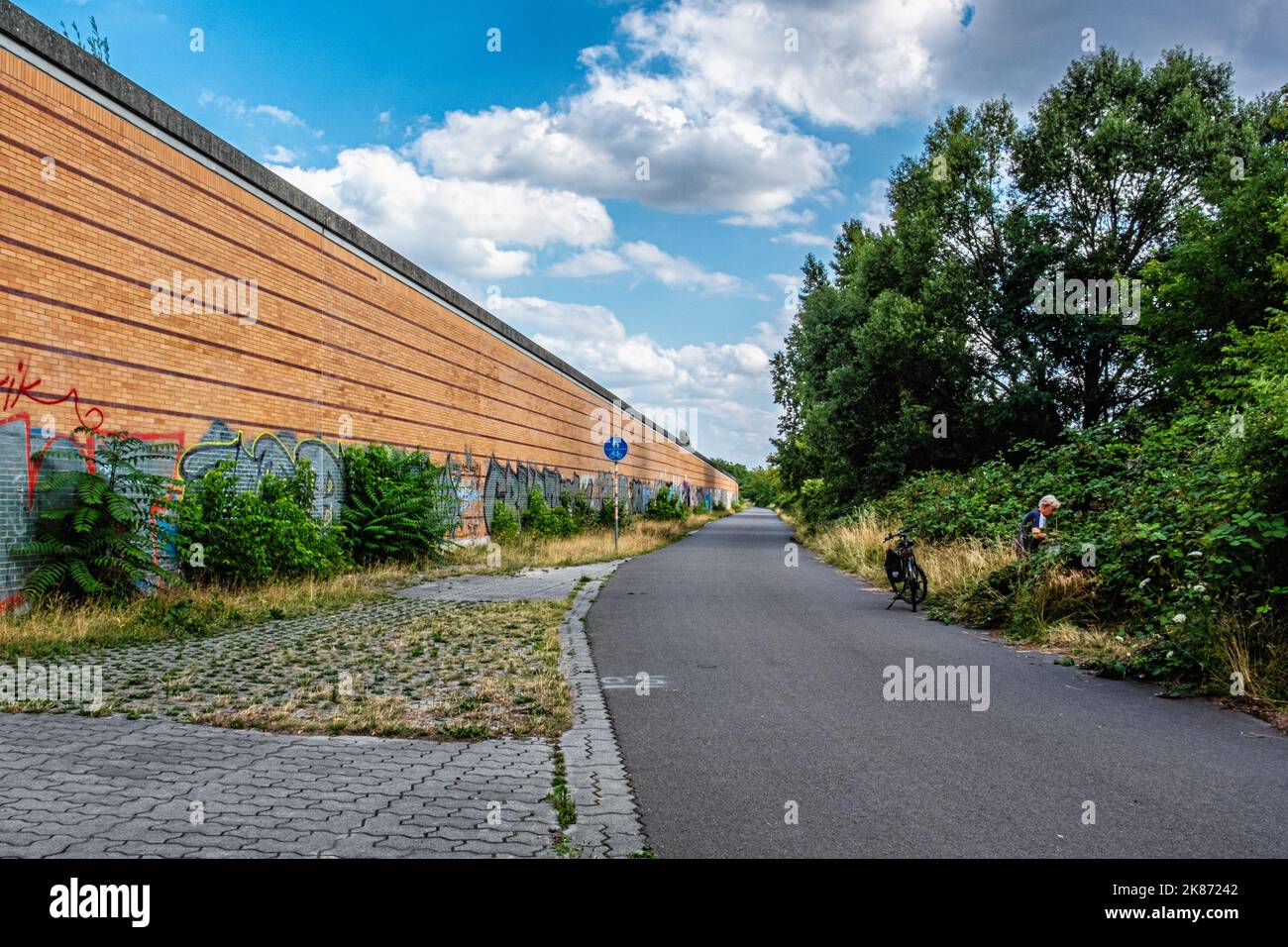 Cycle Path Along Route Of Former Berlin Wall In Baumschulenweg Treptow cycle-path-along-route-of-former-berlin-wall-in-baumschulenweg-treptow