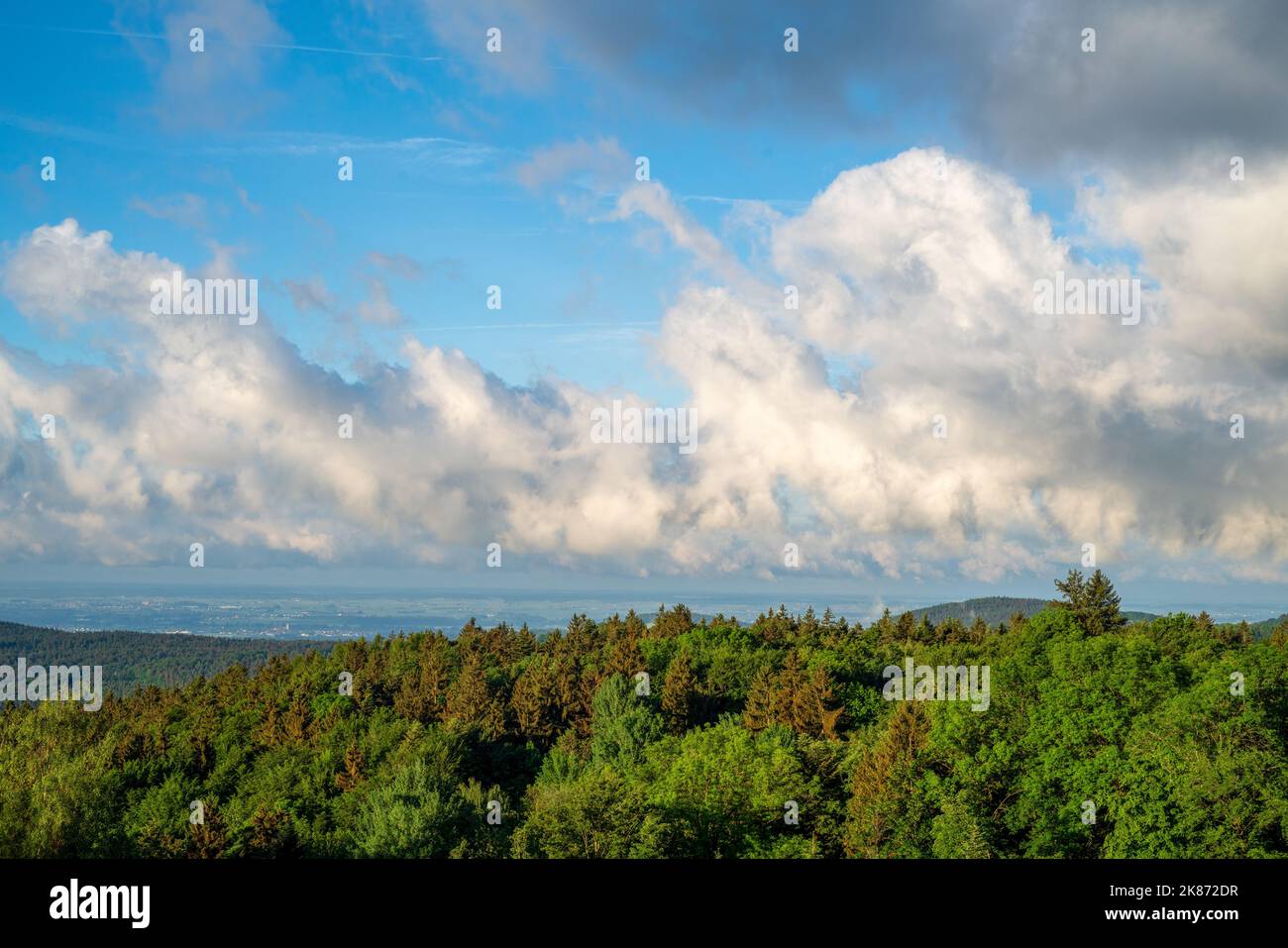 Landscape photos clouds and blue sky in the Bavarian Forest with ...