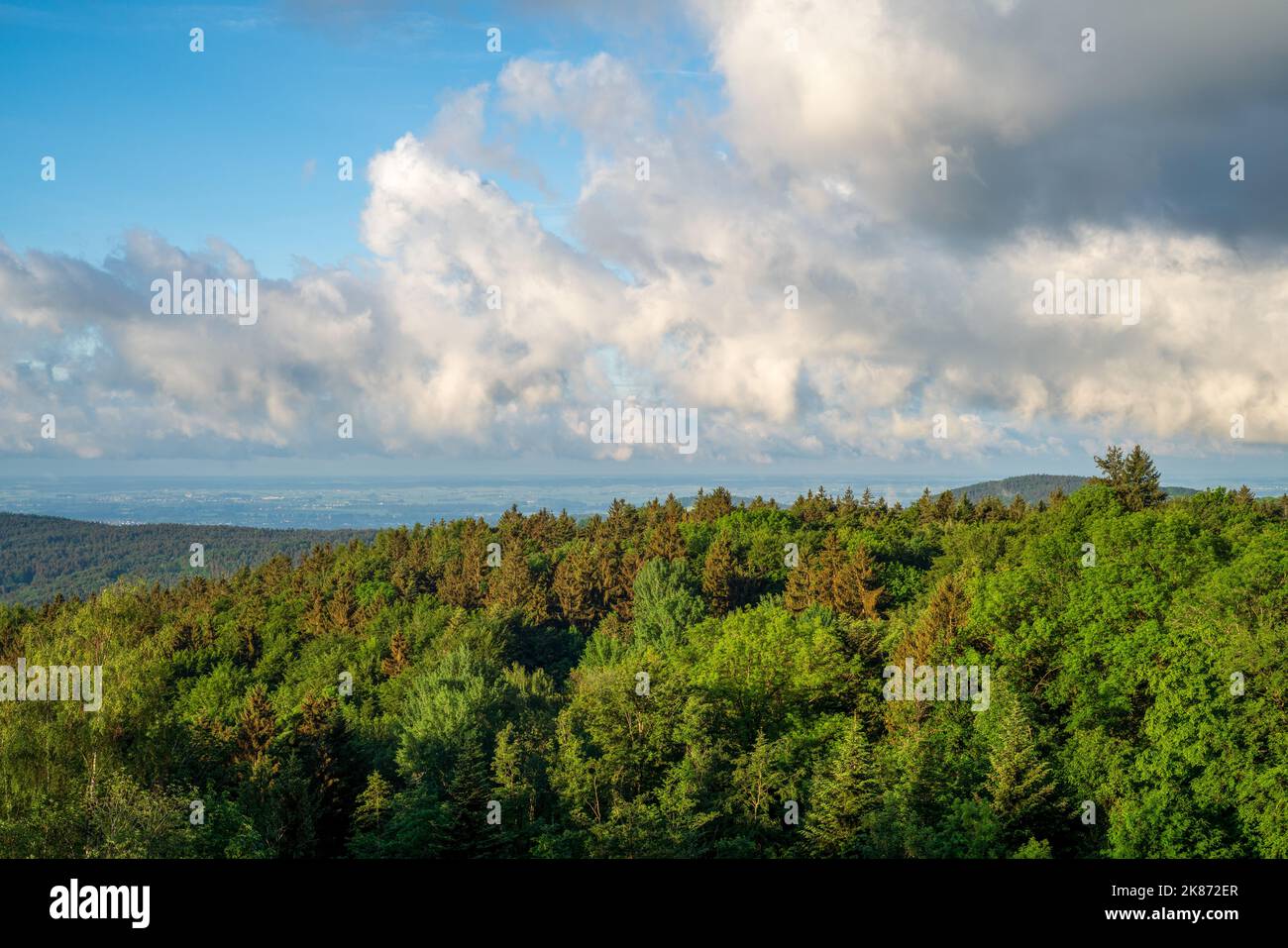 Landscape photos clouds and blue sky in the Bavarian Forest with ...