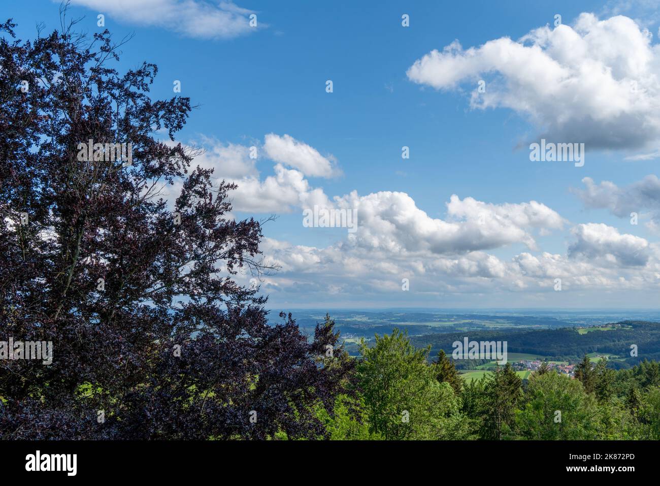 Landscape photos clouds and blue sky in the Bavarian Forest with ...