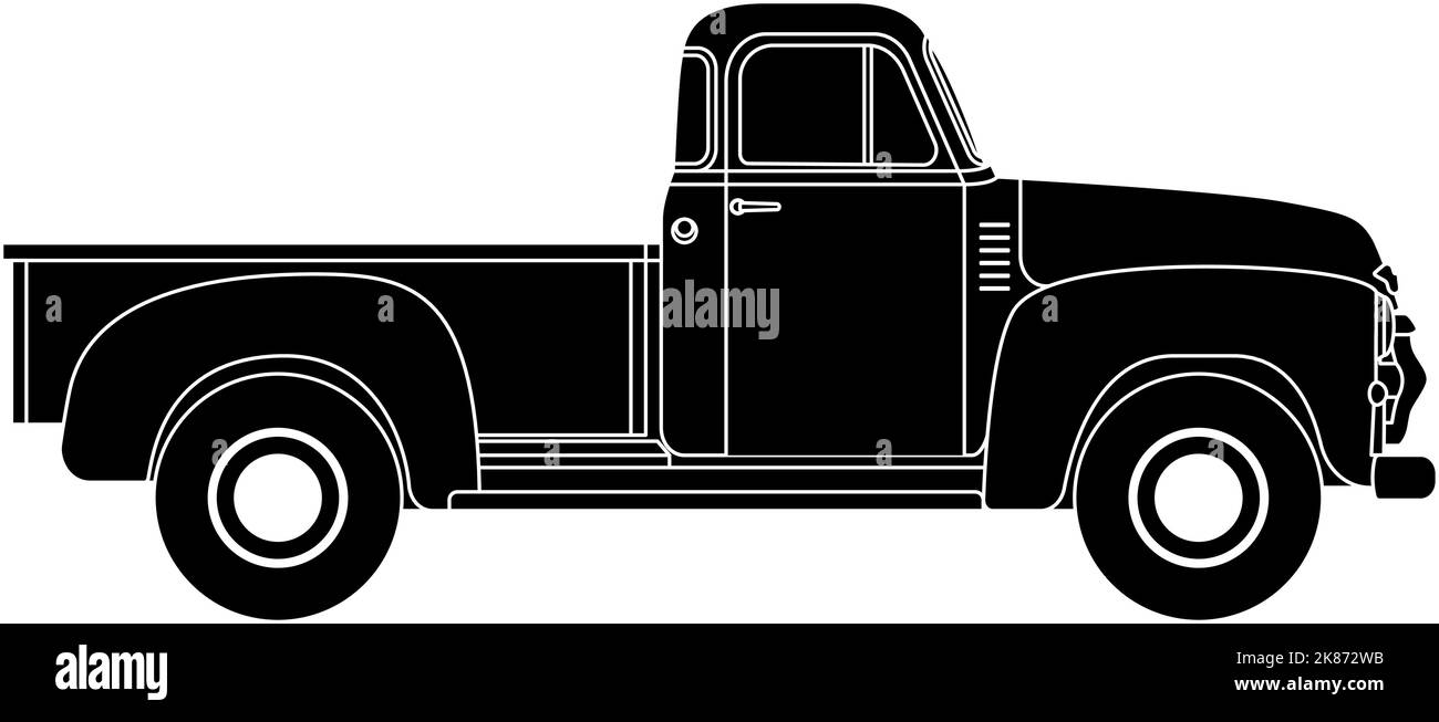 An old American pickup truck Stock Vector