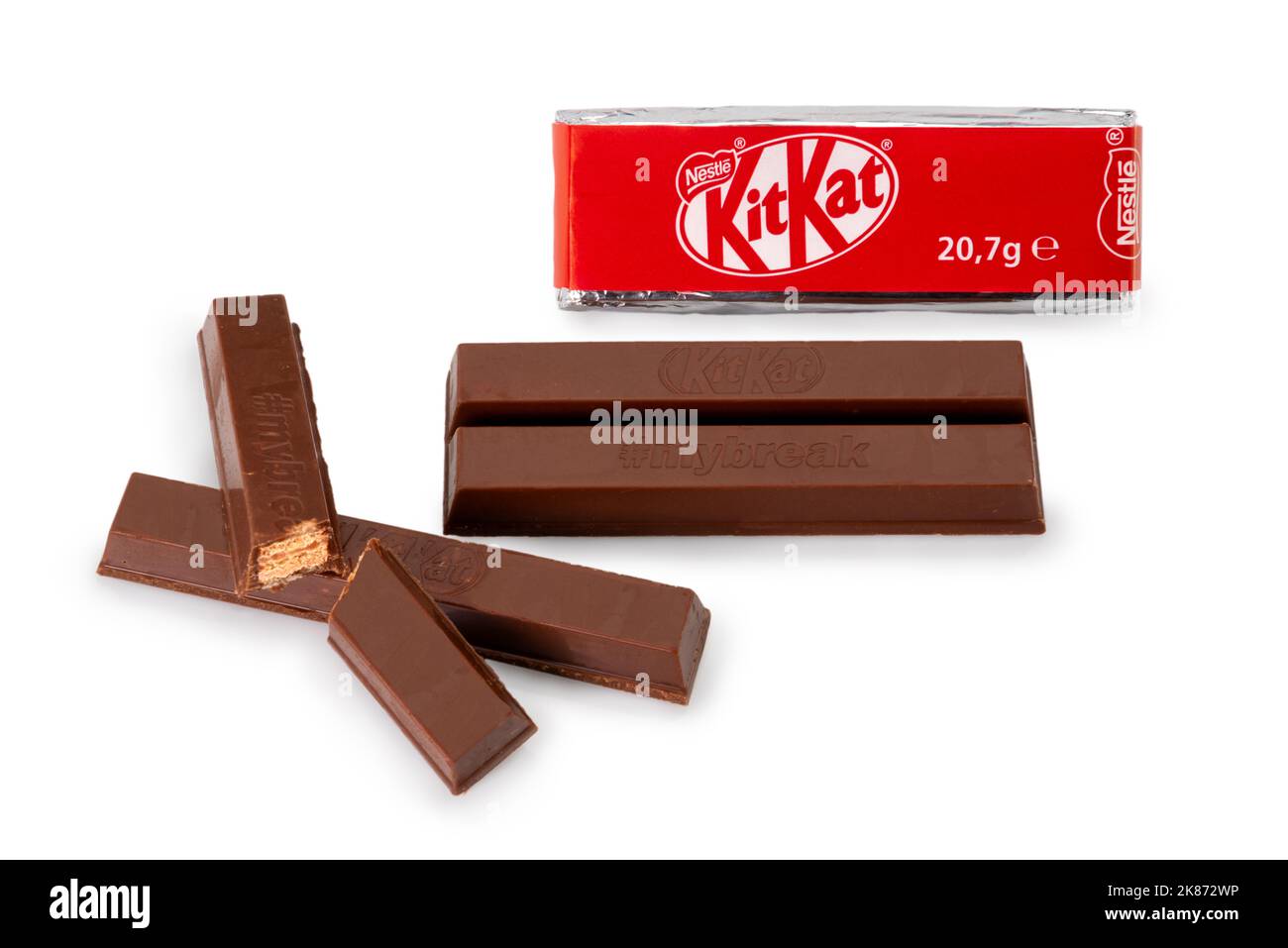 Turin, Italy October 15, 2022 Kit Kat Nestle chocolate covered wafer