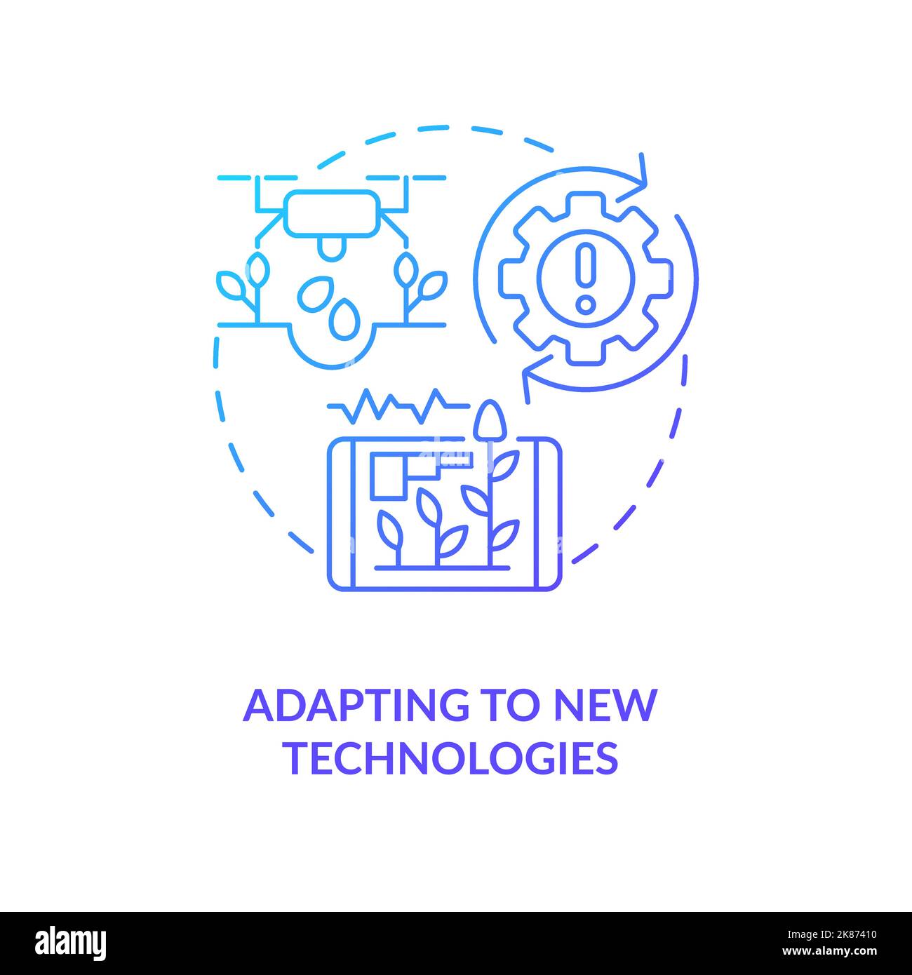 Involve new agro technologies blue gradient concept icon Stock Vector