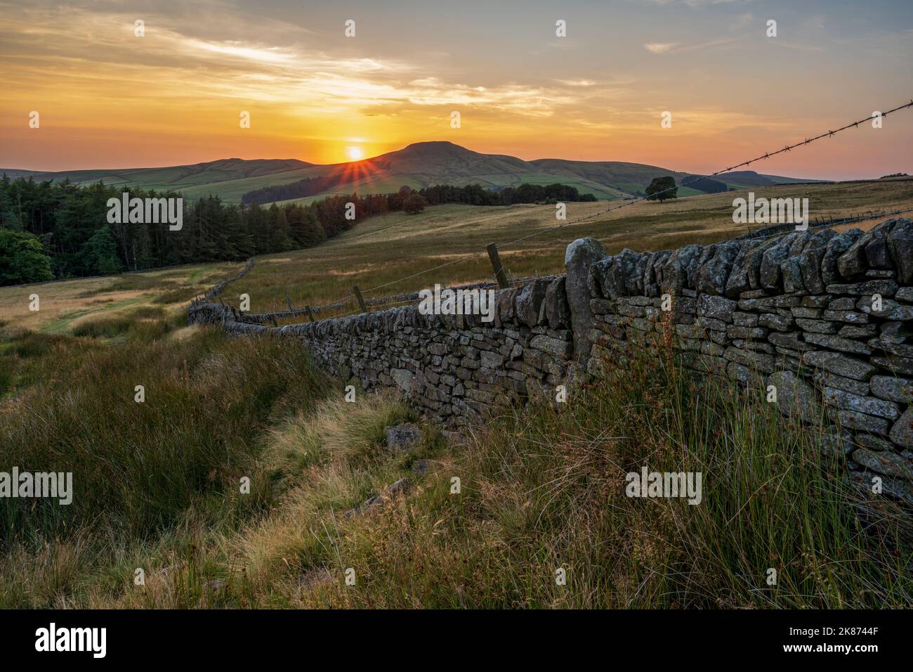 Shutlinsloe, known locally as the Cheshire Matterhorn, at sunset, Wildboarclough, Peak District, Cheshire, England, United Kingdom, Europe Stock Photo