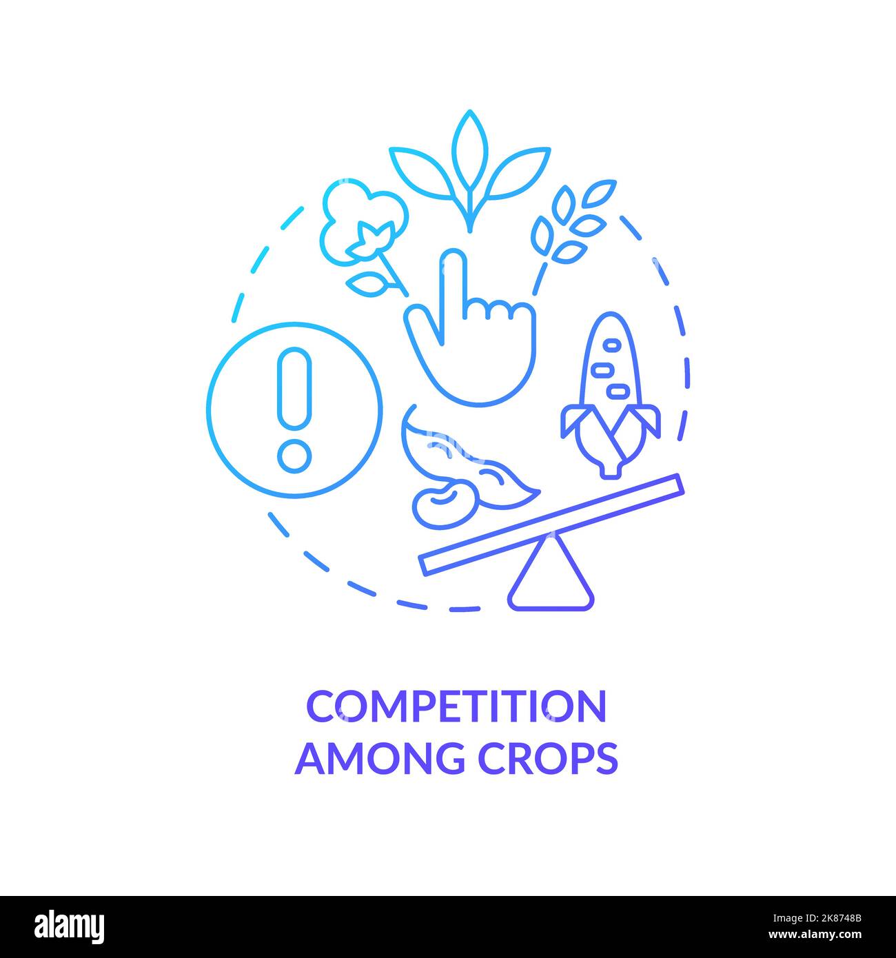 Competition among crops blue gradient concept icon Stock Vector Image ...