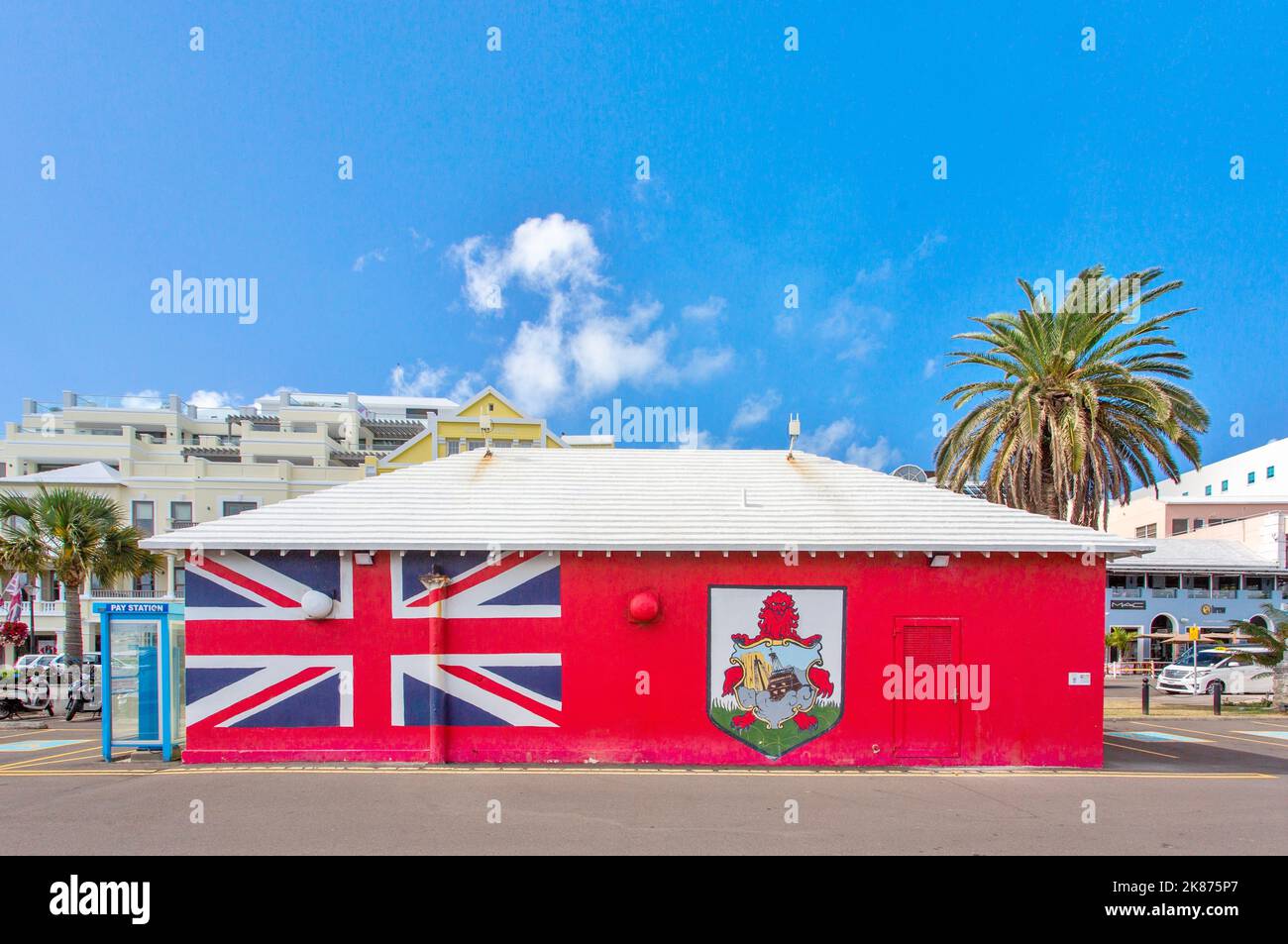 Patriotic building on Front Street, Hamilton, Bermuda, Atlantic