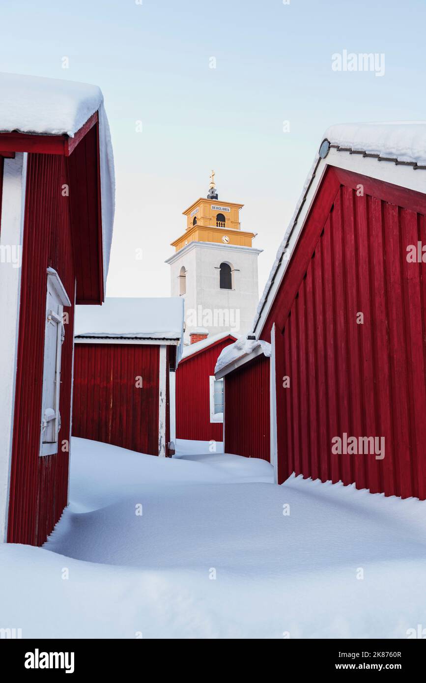 Old town of Gammelstad, UNESCO World Heritage Site, Lulea, Norrbotten, Norrland, Swedish Lapland, Sweden, Scandinavia, Europe Stock Photo
