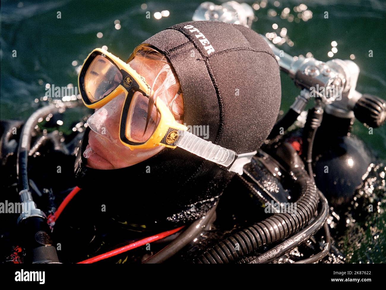Scuba divers during an expedition, here on their way out to dive down