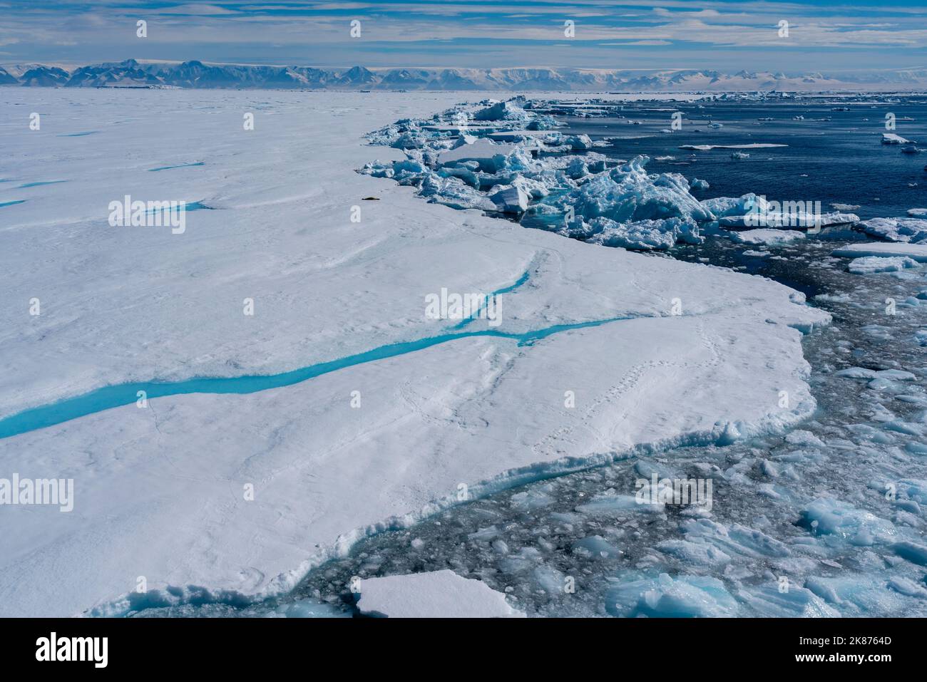 Larsen B Ice Shelf, Weddell Sea, Antarctica, Polar Regions Stock Photo
