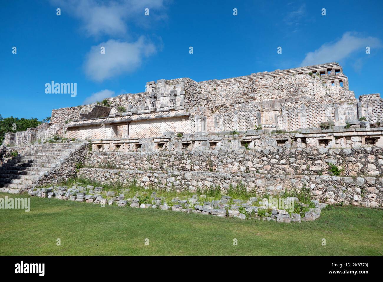 Palace of the Masks or Codz Poop palace at the Maya site of Kabah, Yucatan, Mexico Stock Photo