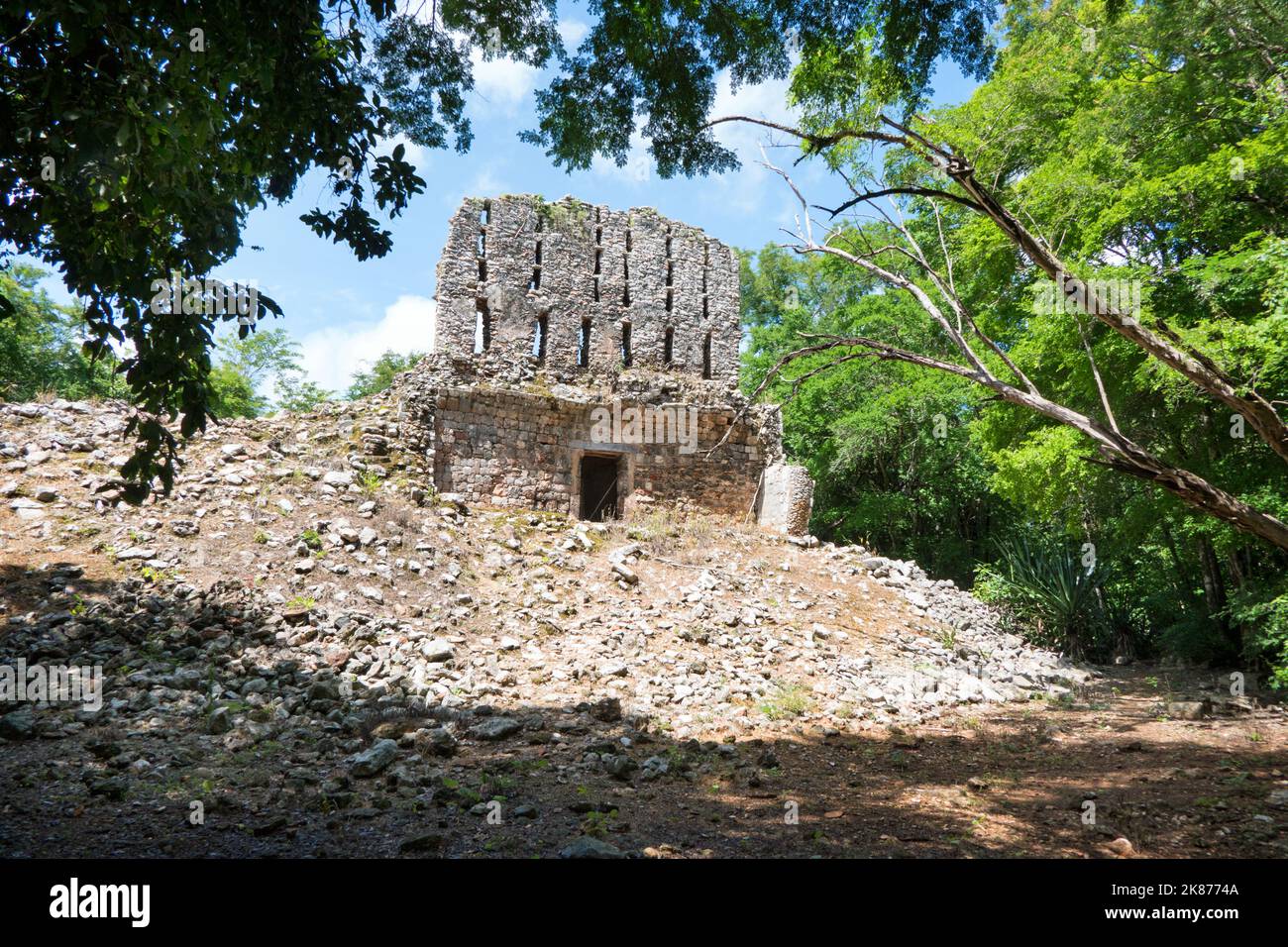 El Mirador temple at the Maya site of Sayil, Yucatan, Mexico. Old Mayan