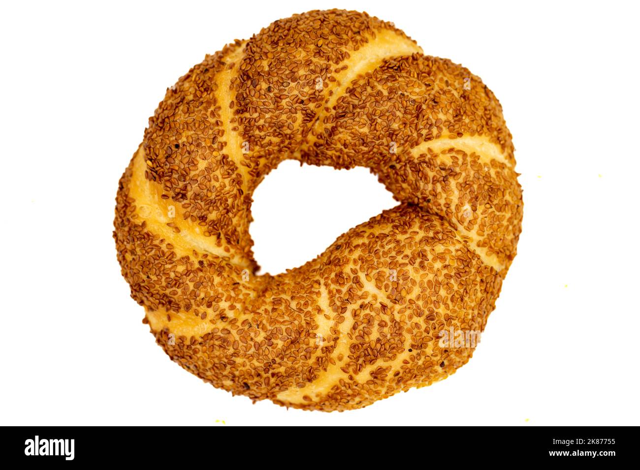Turkish bagel or gevrek. Traditional flavors. Bagel with sesame ...