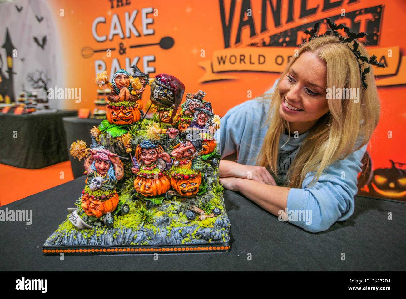 London UK 21 Oct 2022 Halloween was the theme of this year fantasy cakes section st the Cake and