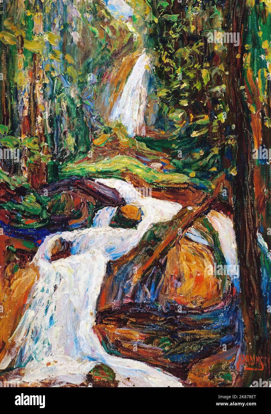 Kochel Waterfall. Wassily Kandinsky 1900. Lenbachhaus art museum in Munich, Germany Stock Photo