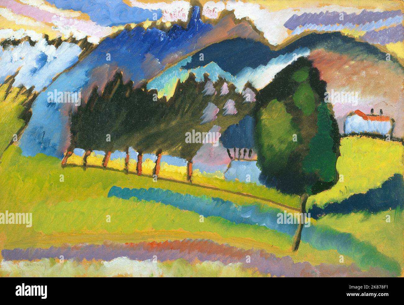 Landscape With Rolling Hills by Wassily Kandinsky 1910. Solomon Guggenheim Museum in New York, USA Stock Photo
