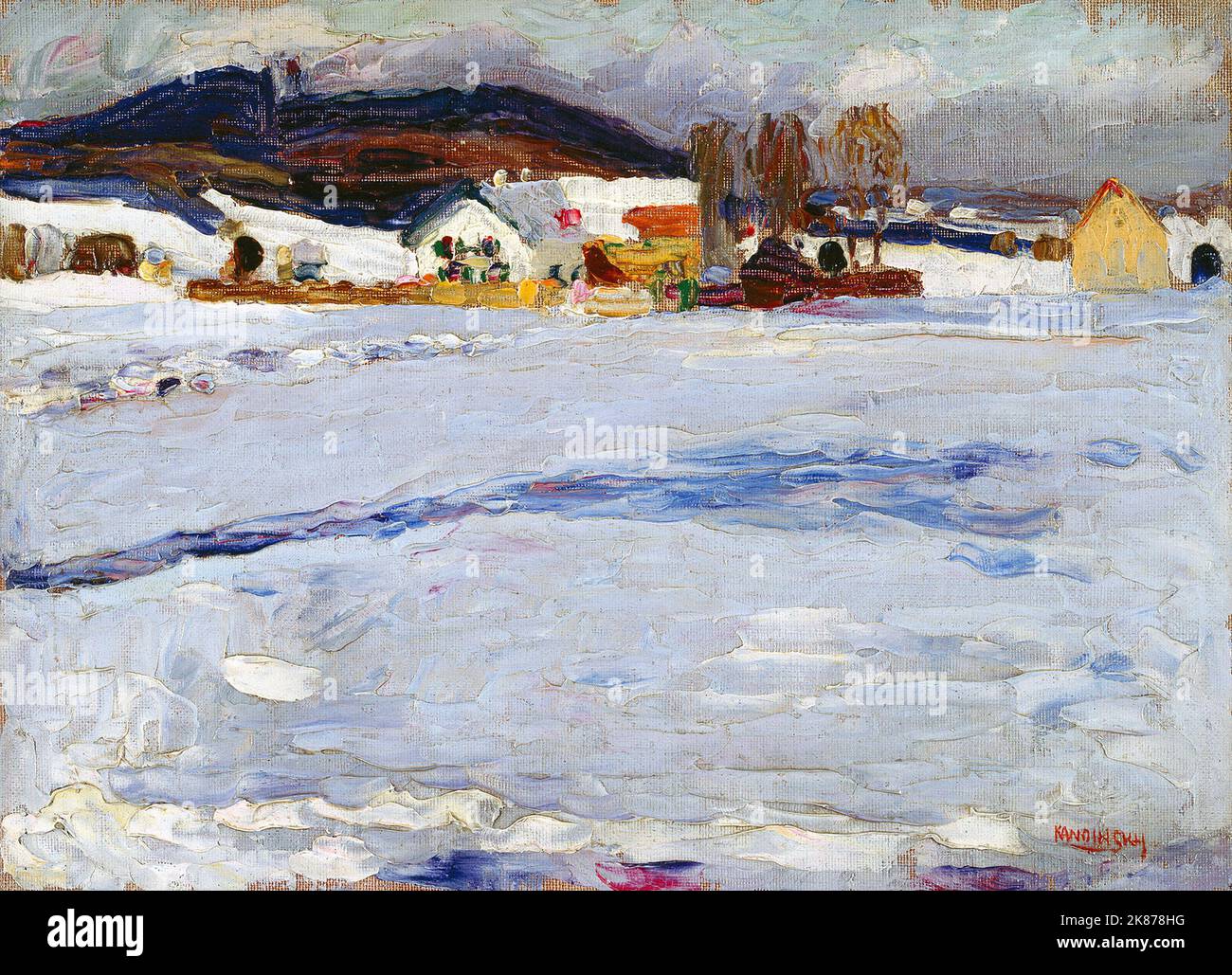 Winter Near Starnberg. Wassily Kandinsky 1902. Lenbachhaus art museum in Munich, Germany Stock Photo