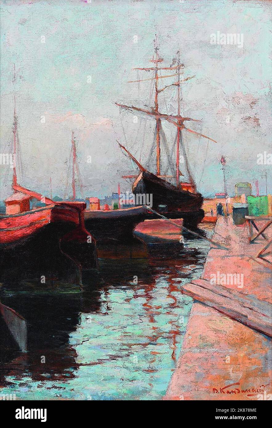 the Odessa port by Wassily Kandinsky 1898.  Tretyakov Gallery in Moscow, Russia Stock Photo