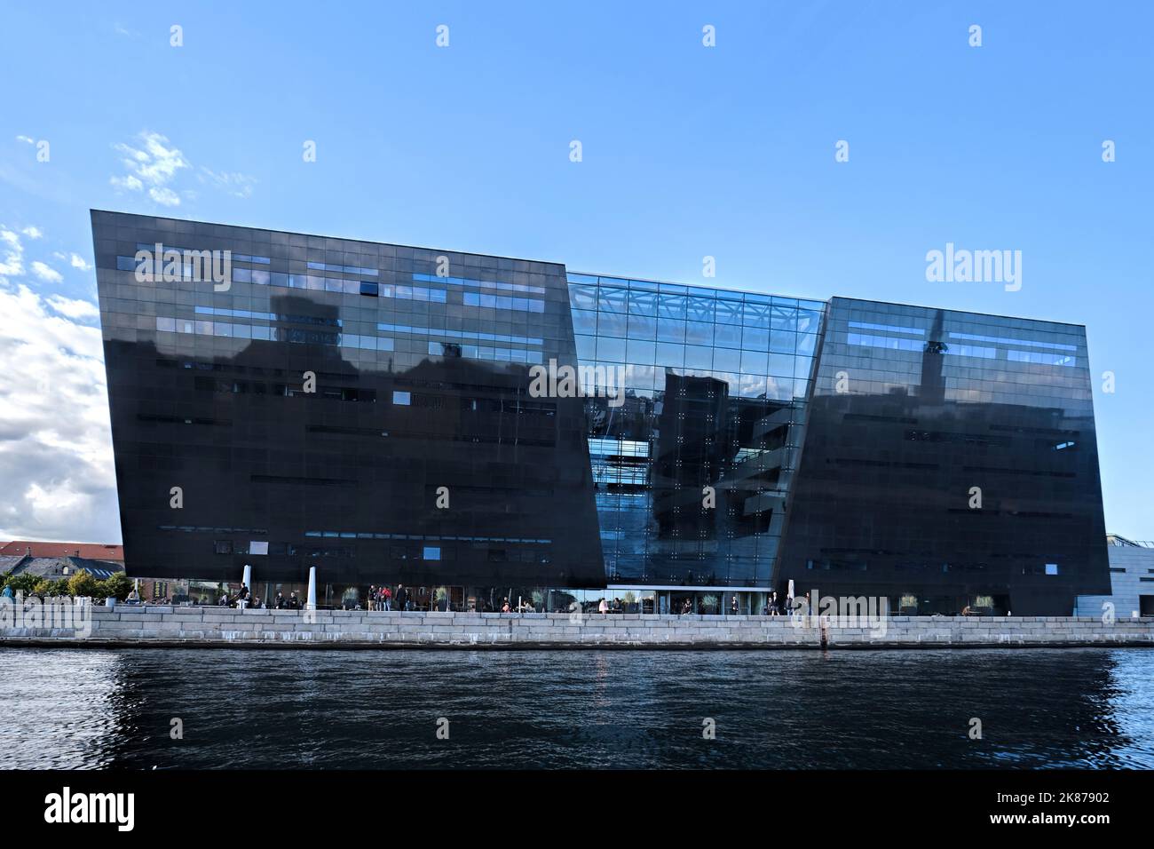 Copenhagen, Denmark - Sept 2022: Black Diamond, modern Royal Danish Library in Copenhagen. Designed by Danish architects S Stock Photo