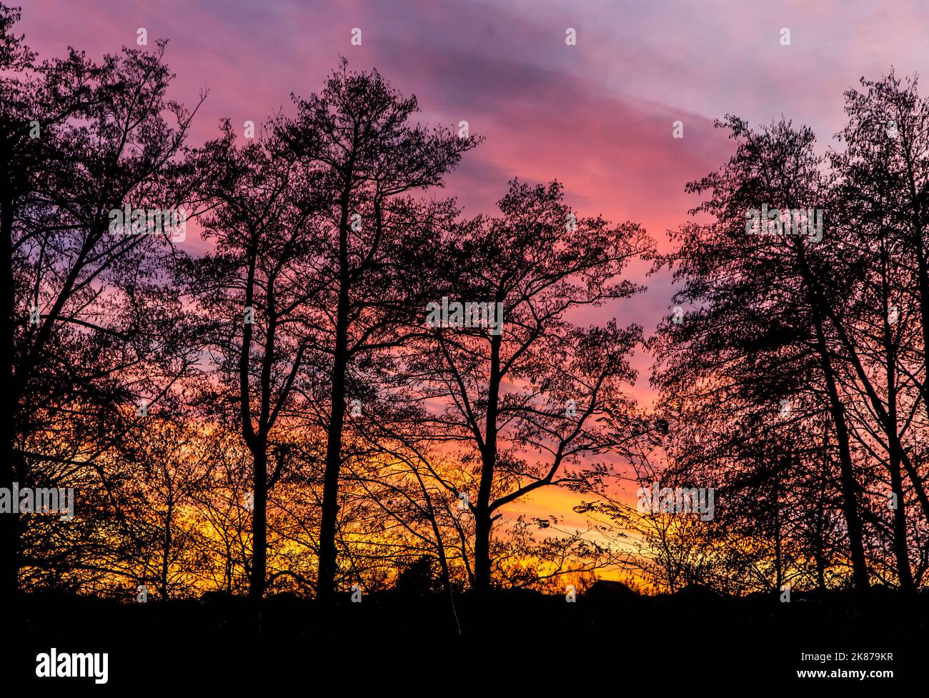 Beautiful sunset background with cloudy sky Stock Photo - Alamy