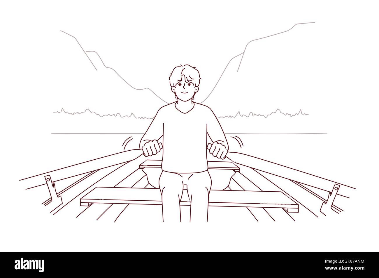 Adult rowing boat Stock Vector Images Alamy