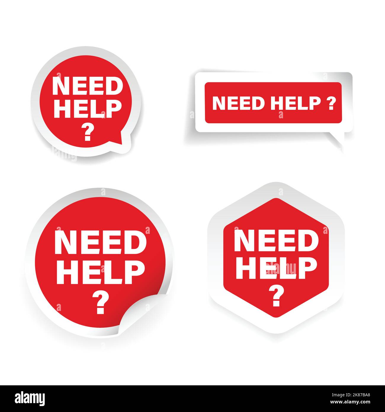 Need Help speech label button Stock Vector Image & Art - Alamy