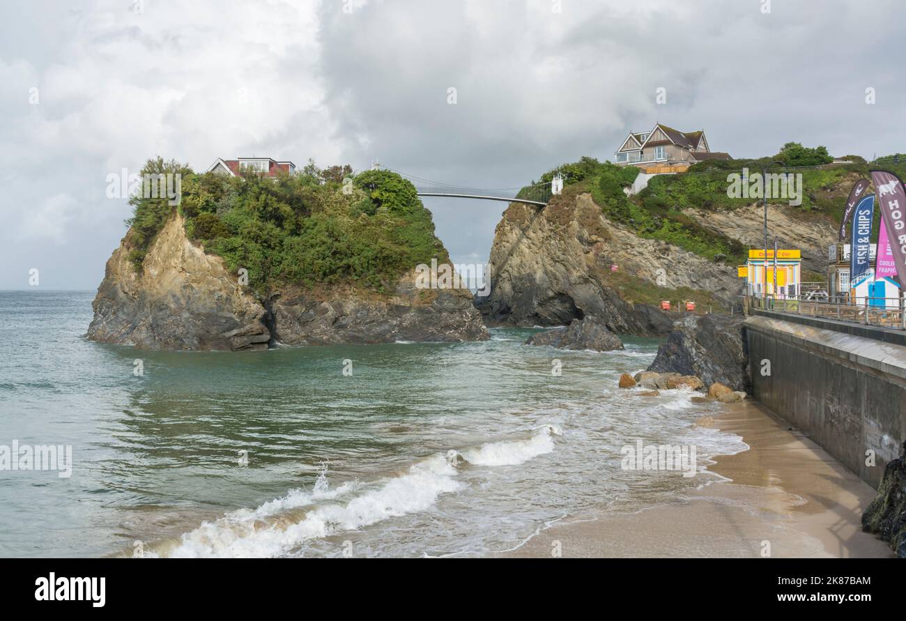 The house on the rock at Towan beach, Newquay, North Cornwall, UK