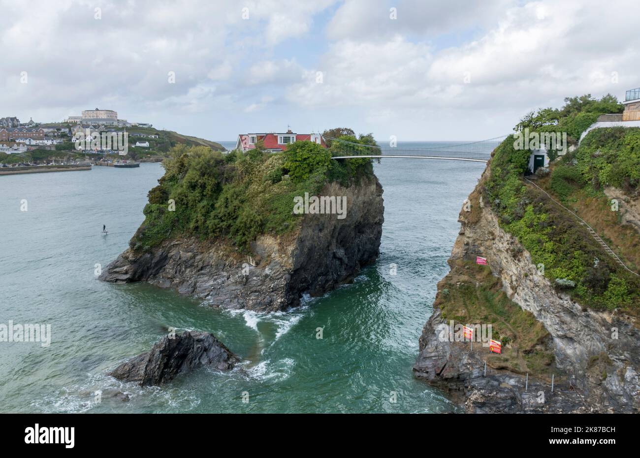 The house on the rock at Towan beach, Newquay, North Cornwall, UK