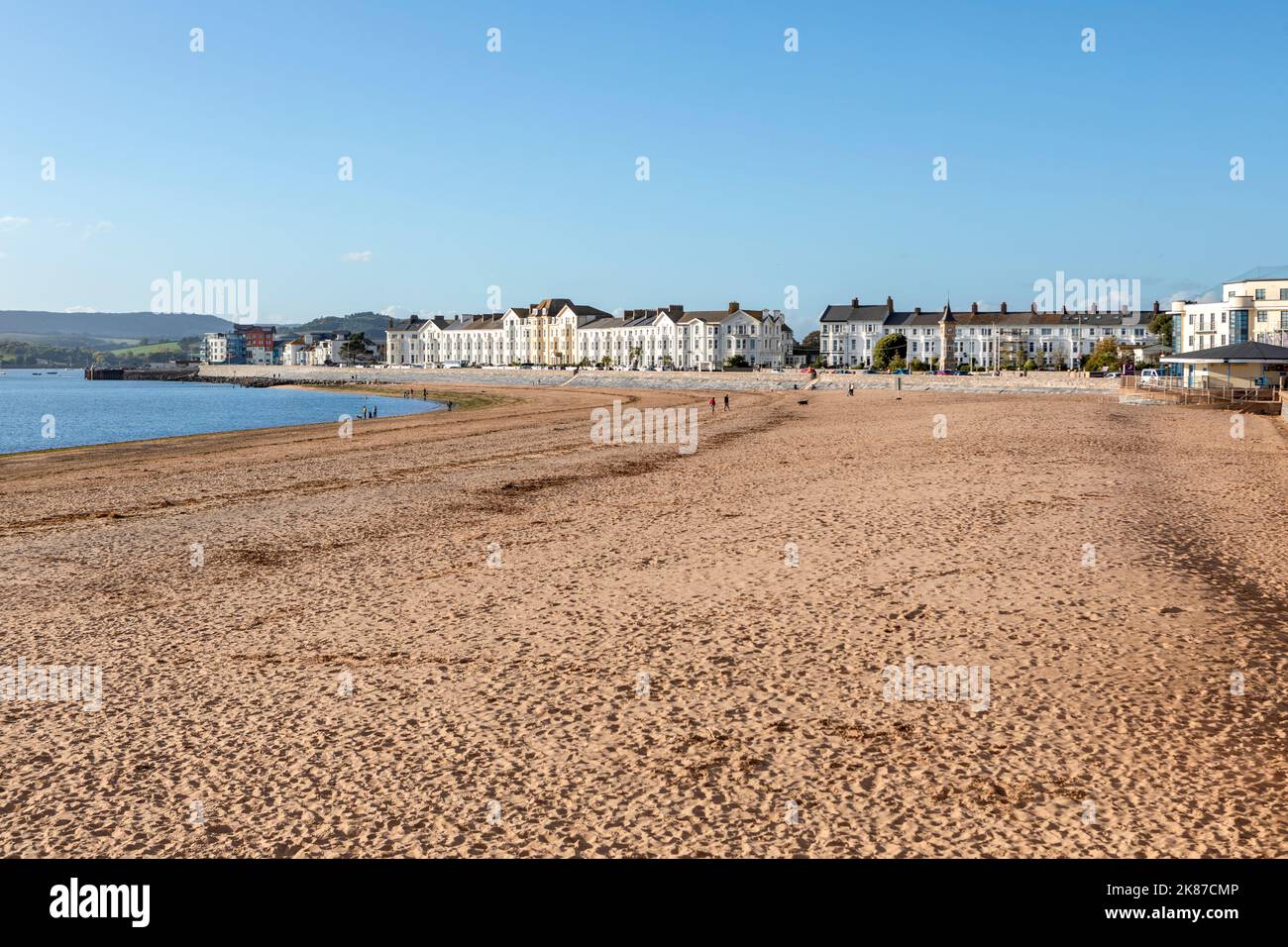 A quiet Exmouth Beach on a sunny evening Stock Photo