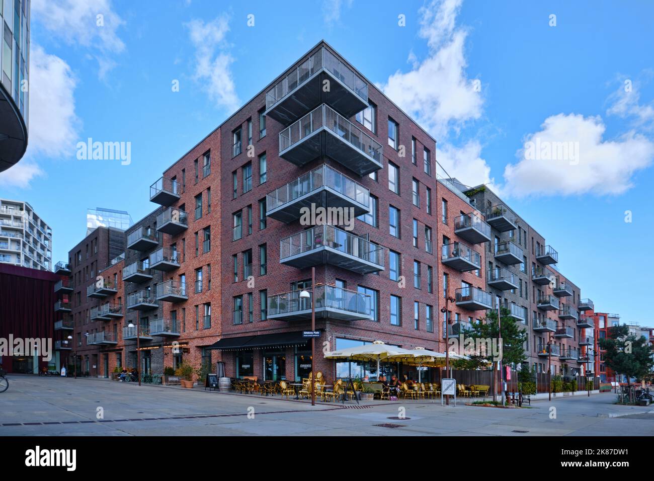 Copenhagen, Denmark Sept 2022 Modern apartment building in Nordhavn