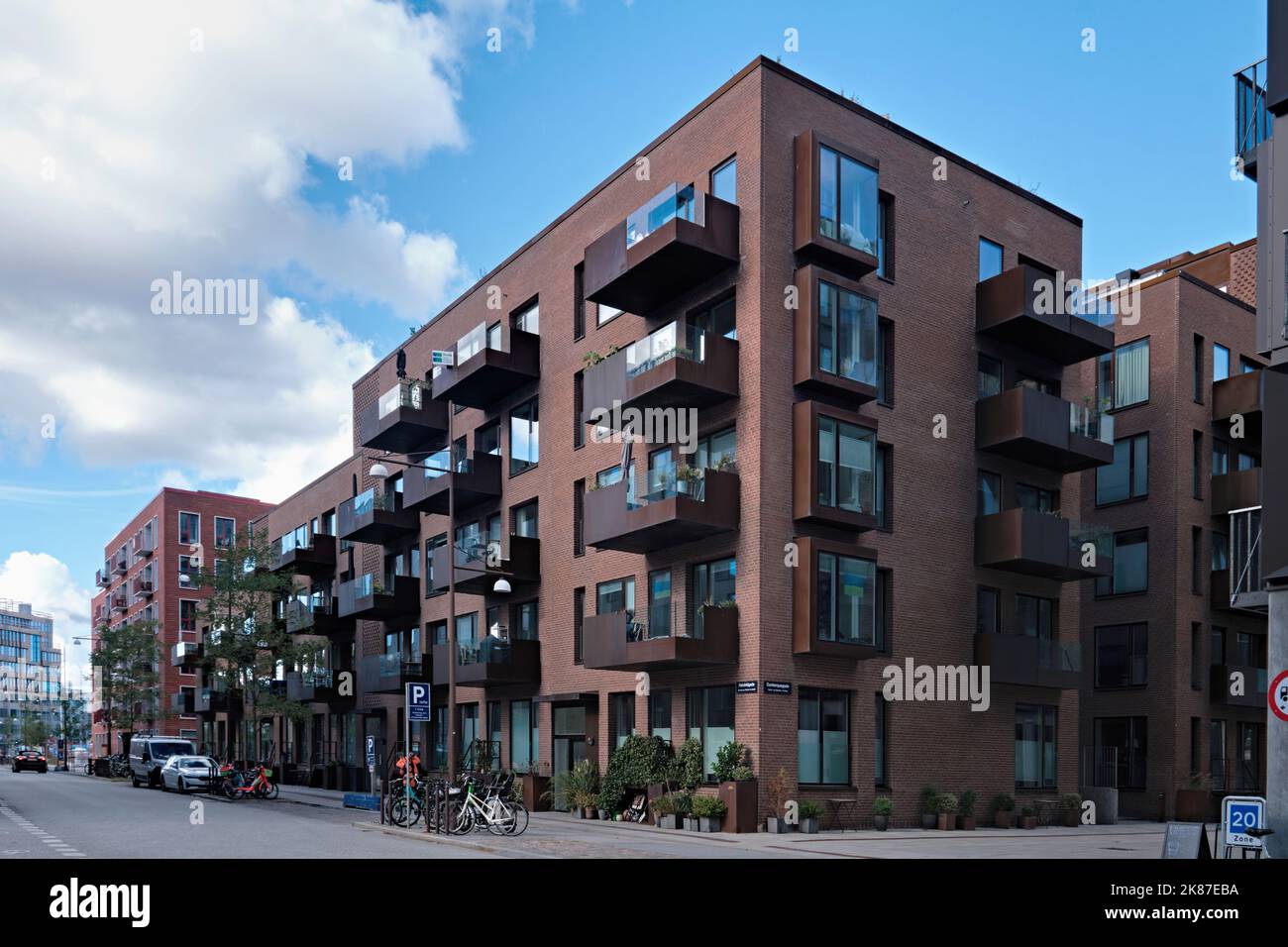Copenhagen, Denmark Sept 2022 Modern apartment building in Nordhavn