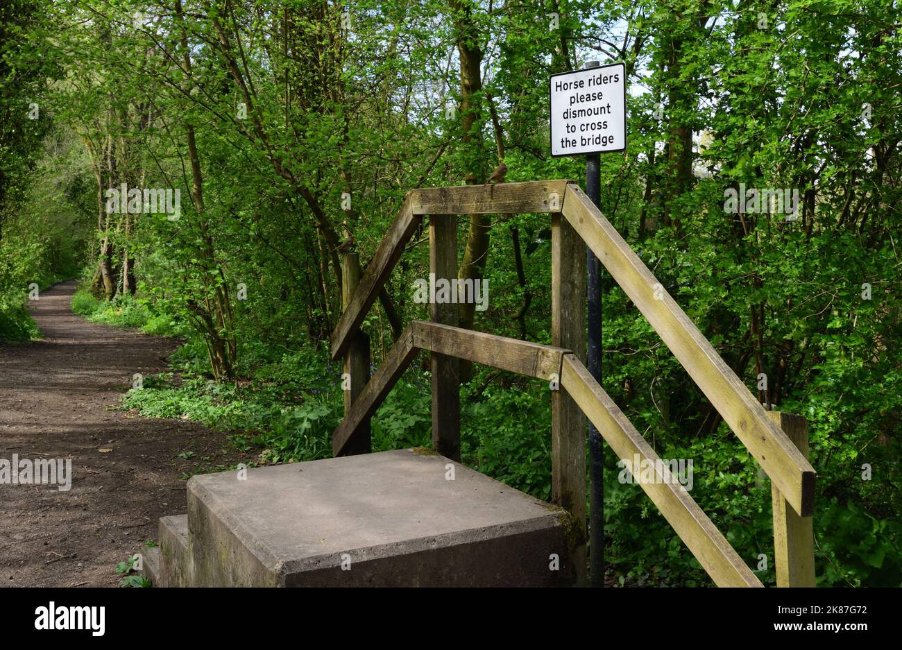 A horse mounting block in Severn Valley Country Park. Stock Photo