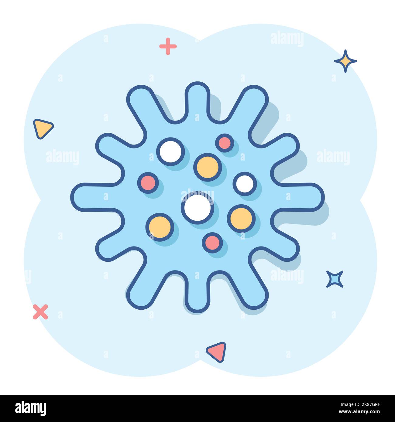 Disease bacteria icon in comic style. Allergy cartoon vector ...