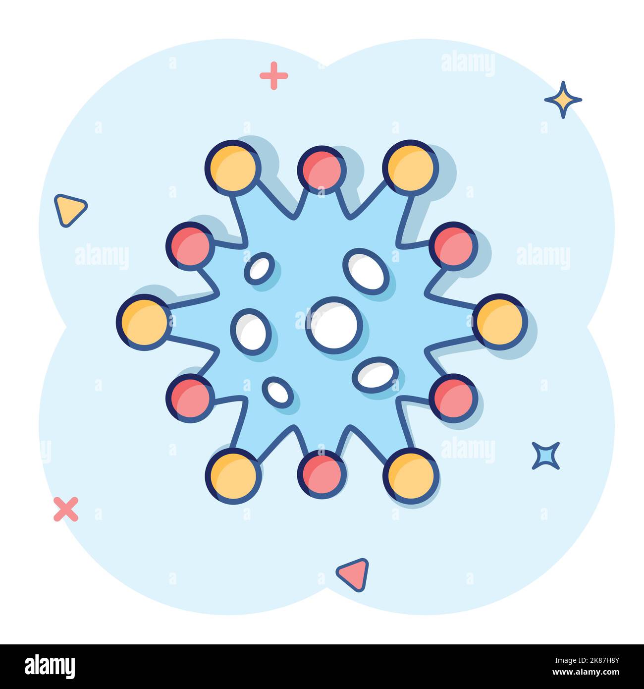 Disease bacteria icon in comic style. Allergy cartoon vector ...